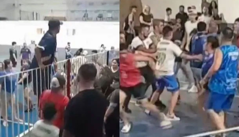 batalla campal entre padres en un partido de fútbol infantil