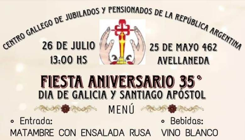 El Centro Gallego de Jubilados y Pensionistas de la República Argentina festeja su 35 aniversario